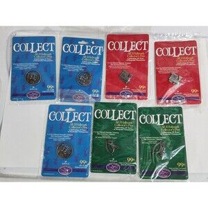 Bundle Of 7 Vintage 1998 Hallmark  Metal Christmas Lapel Pins #1,#2,#3